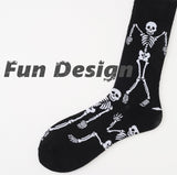 6Pairs Women’s Halloween Socks – Pumpkin, Ghost, Witch, Owl & Skeleton Crew Socks for Festive Comfort
