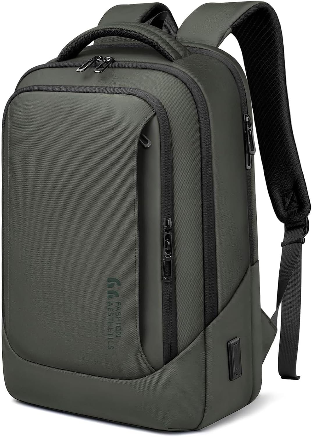 15.6" Laptop Backpack with USB Charging Port - Waterproof Business Travel & Work Daypack