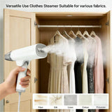 1300W White Portable Garment Steamer Iron 2-in-1 Fast Heat Travel Wrinkle Remover with Foldable Design