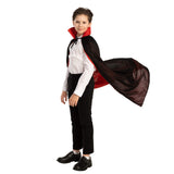 Unisex Vampire Costume with Cape & Tattoo Scar – Classic Black & Red Dracula Outfit for Kids & Adults