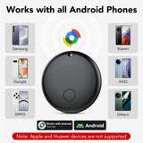Android Bluetooth Tracker Tag 4 Pack, Find Hub Compatible Smart Item Locator with 120 ft Range, IP68 Waterproof, Replaceable Battery