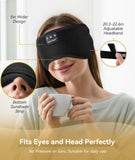 Bluetooth Sleep Mask Headphones with Light Blocking Design & 15H Battery – Soft Cotton Night Eye Mask Black