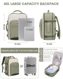 LOVEVOOK 40L Airline-Approved Carry-On Travel Backpack with 3 Packing Cubes & Wet Pocket – Unisex
