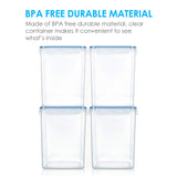 4-Piece Airtight Pantry Food Storage Container Set with Measuring Cups & Labels – Large 5.2L Dry Food Canisters