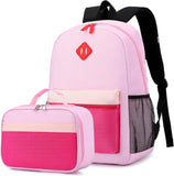 Black Grey Kids Backpack Set with Insulated Lunch Bag