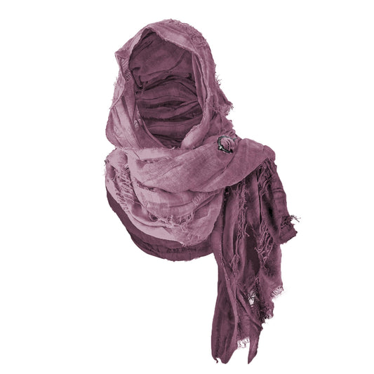 Burgundy Medieval Shawl with Viking Brooch – Cotton-Poly Cloak Scarf for Renaissance, LARP & Cosplay 🧙‍♂️🛡️