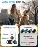 Mini Pet Tracker for Apple Find My Network with Silicone Case – No Monthly Fee Bluetooth Tracking Device for Cats & Dogs (White)