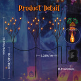 Orange Halloween Candle Pathway Lights – 3-in-1 Flickering LED Stakes with Timer & 8 Lighting Modes