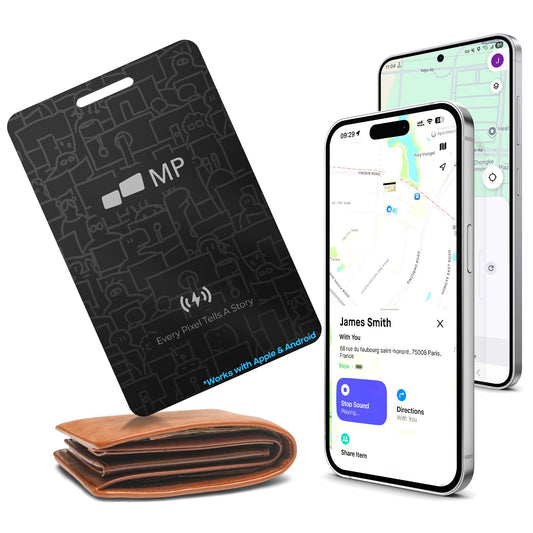 Ultra Slim Wallet Tracker Card, Rechargeable Bluetooth Finder Compatible with Apple Find My and Google Find My Device