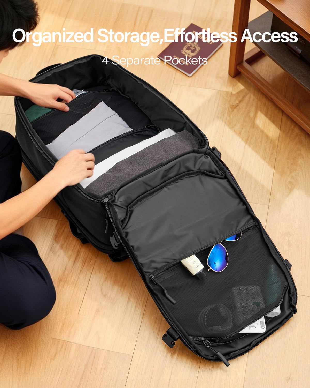 Gherson 40L TSA-Friendly Travel Laptop Backpack – Carry-On Business Weekender for 17.3” Laptops