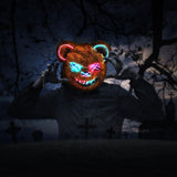 LED Light-Up Bloody Bear Mask – Scary Halloween Horror Mask with Flashing Modes, Adjustable Fit for Adults & Kids