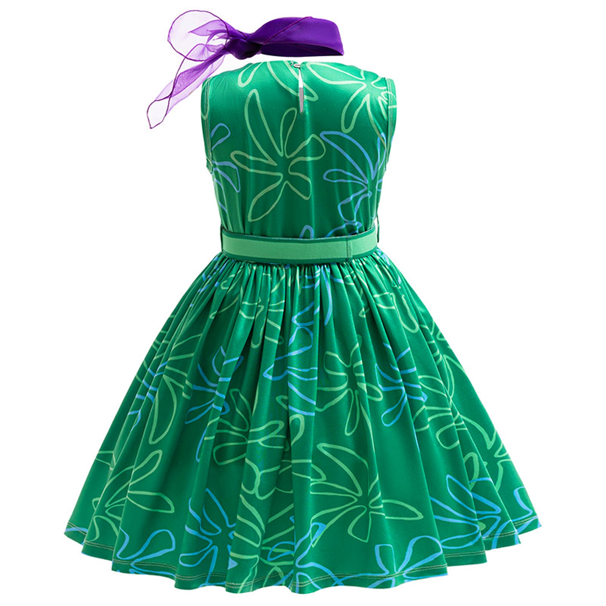 10PCS Girls Green Fairy Cosplay Costume Set – Dress, Wig, Bag, Tights & Accessories for Halloween or Party