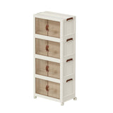 Spylandy Stackable Collapsible Storage Bins with Lids – Space-Saving Closet & Home Organizers (White, 4-Tier, 9-Gallon)