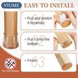 24-Pack Silicone Chair Leg Floor Protectors with Felt Pads – Anti-Scratch Furniture Caps for Hardwood & Tile Floors