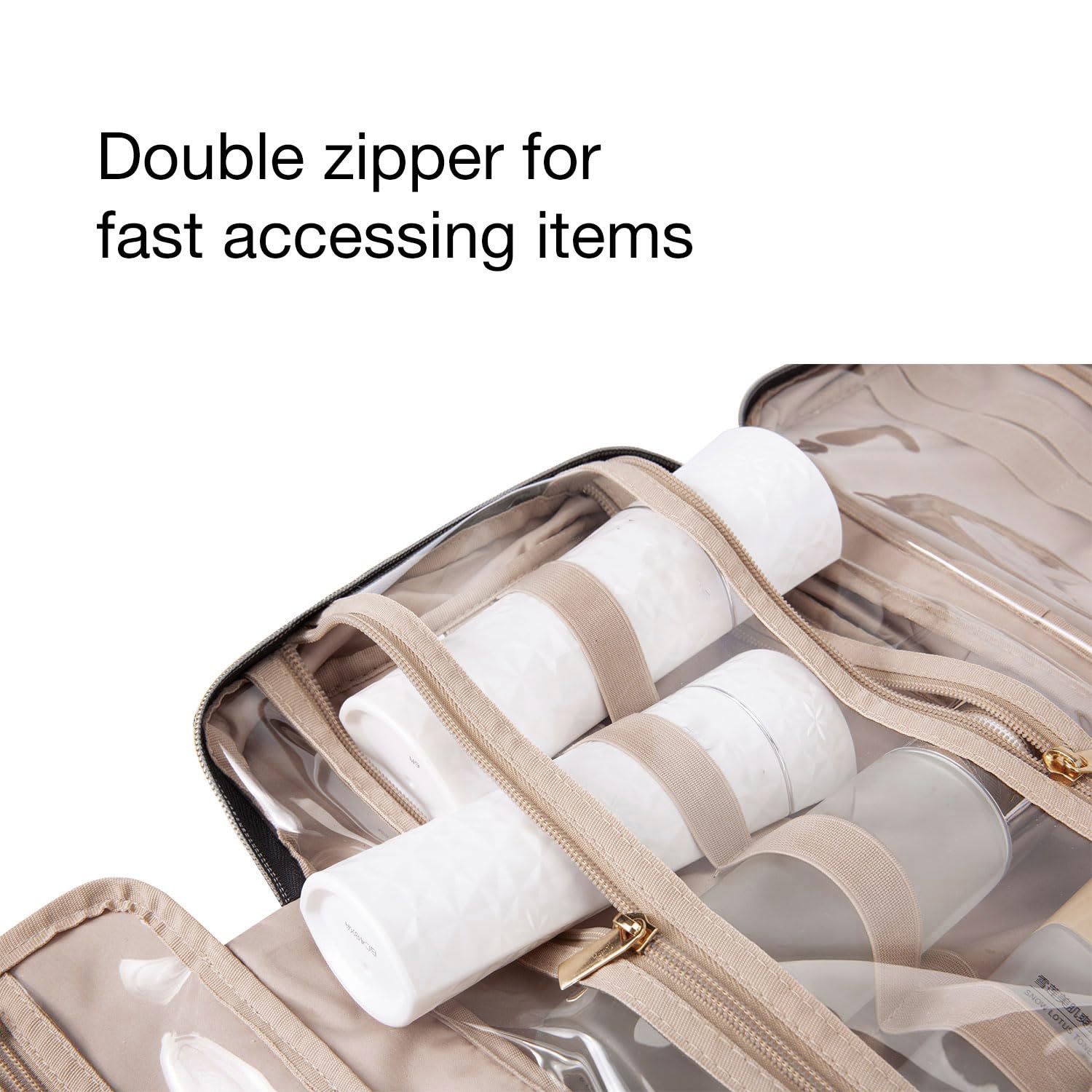 Hanging Toiletry Bag for Travel with Hook, Waterproof Cosmetic Organizer for Toiletries and Makeup