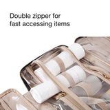 Hanging Toiletry Bag for Travel with Hook, Waterproof Cosmetic Organizer for Toiletries and Makeup