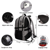 Shrradoo Anti-Theft Laptop Backpack with USB Charging Port & Password Lock – Large Travel & College Backpack (Fits up to 17”) – Grey