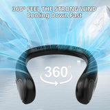 6000mAh Rechargeable Neck Fan – Bladeless Portable Cooling Fan with LED Display & 4 Speed Modes