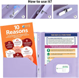 5-Pack Pastel Plastic Two-Pocket Folders with Prongs