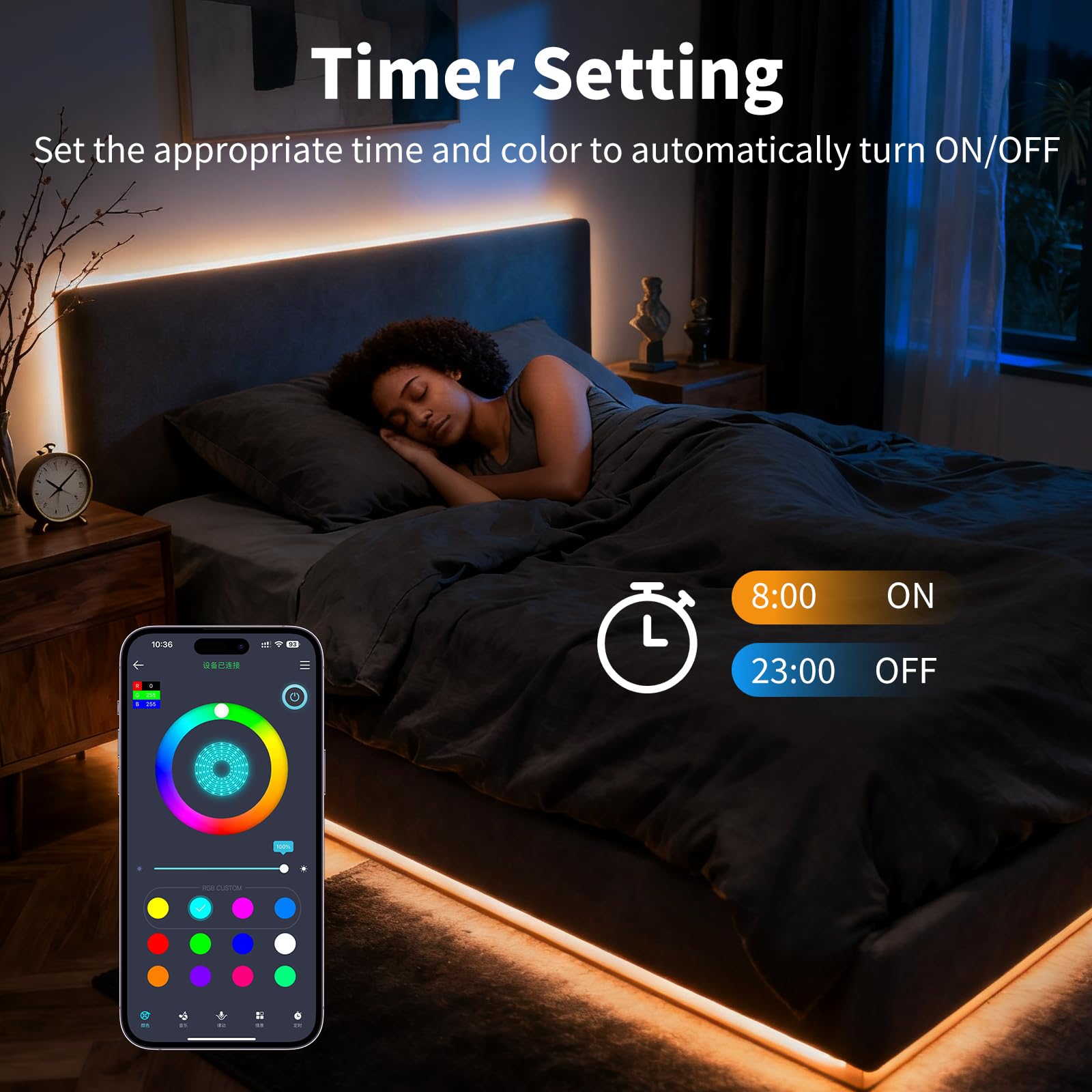 Smart RGB LED Strip Lights with Music Sync, App & Remote Control – 16 Million Colors (Indoor Use)