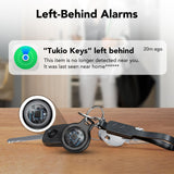 Tukio Bluetooth Tracker Tag 4 Pack, Apple Find My Compatible Item Locator, IP67 Waterproof Smart Key Finder with Loud Alert and Replaceable Battery