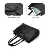 LOVEVOOK Waterproof Leather Laptop Tote Bag for Women – 15.6” Lightweight Business & Office Work Briefcase (Black)