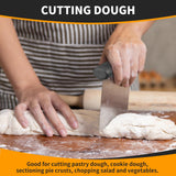 Stainless Steel Bench Scraper with Measurement Marks – Ergonomic Dough & Pastry Cutter