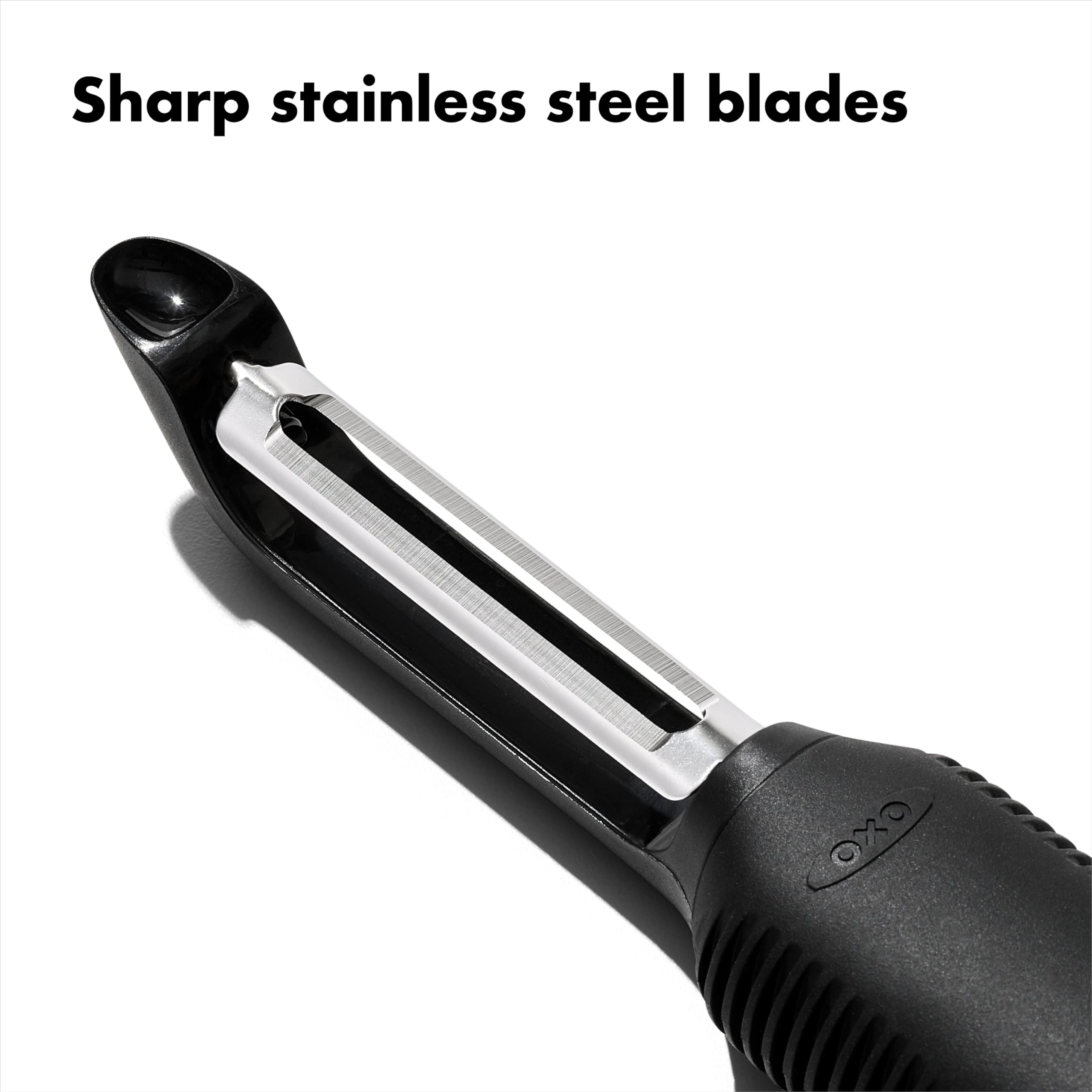 Ergonomic Swivel Vegetable Peeler with Non-Slip Handle & Stainless Steel Blades