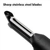 Ergonomic Swivel Vegetable Peeler with Non-Slip Handle & Stainless Steel Blades