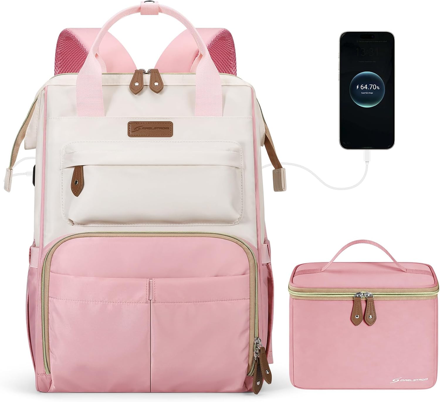 25L School & Work Laptop Backpack with Insulated Lunch Bag