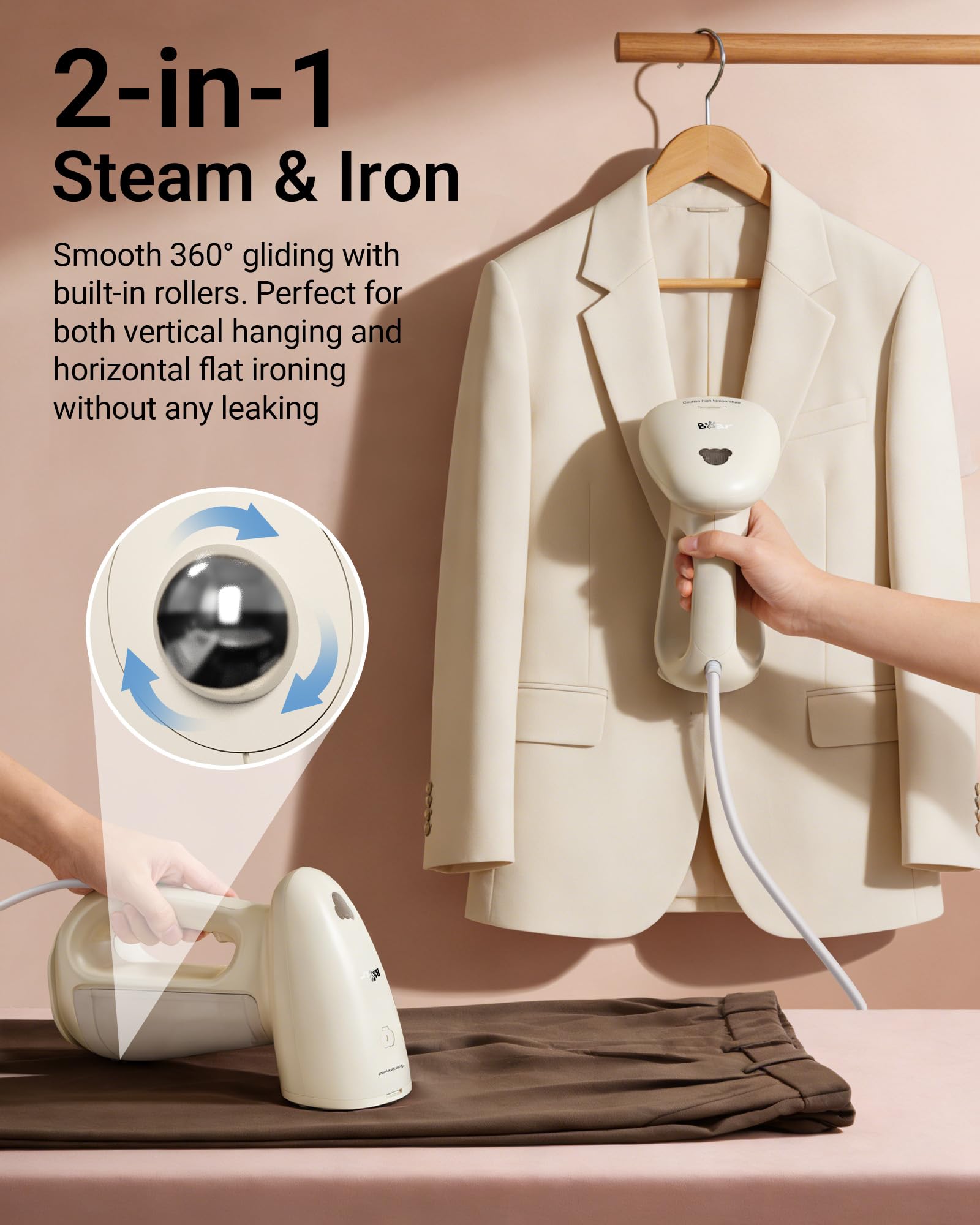 Bear 1300W Aromatherapy Handheld Garment Steamer 230ML Fast Heat Portable Wrinkle Remover for Clothes