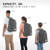 Defender 5 Team Sports Backpack 33L with Ventilated Shoe Pocket, Water-Resistant Base, Lifetime Warranty
