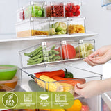 Clear Refrigerator Organizer Bins – 10 Pack Stackable Pantry & Fridge Storage Containers with Drain Tray