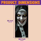 Horror Zombie Nun Door Cover 👻 – 3D Scary Halloween Decoration for Front Door, Wall & Haunted House