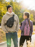 Waterfly Crossbody Sling Backpack – Travel & Hiking Chest Bag, Black