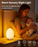 Rechargeable Egg Night Light for Baby Nursery – Touch Control RGB Dimmable Silicone Lamp for Kids & Breastfeeding