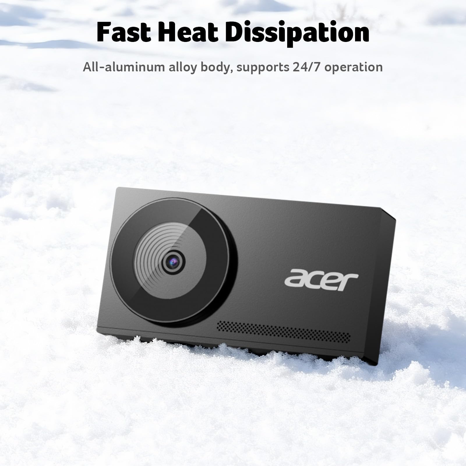 Acer 4K Ultra HD Webcam – All-Metal Unibody, Sony Sensor, PDAF Autofocus & Magnetic Privacy Cover (Black)