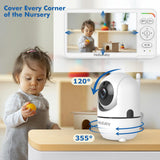 HelloBaby HB6560 6" IPS Baby Monitor with Camera & Audio – Non-WiFi Video Baby Monitor with Night Vision, Pan Tilt Zoom