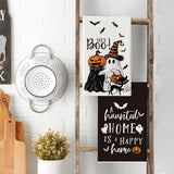 Halloween Kitchen Towels – 4 Pack Soft & Absorbent Dish Towels for Daily Use and Seasonal Kitchen Décor (18x26 Inches, Black)
