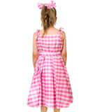 Golray 7pcs Girls Plaid Costume Dress Sweet Slip Dress with Accessories Movie Outfit Birthday Halloween Costume Girl Dress up Clothes for Play