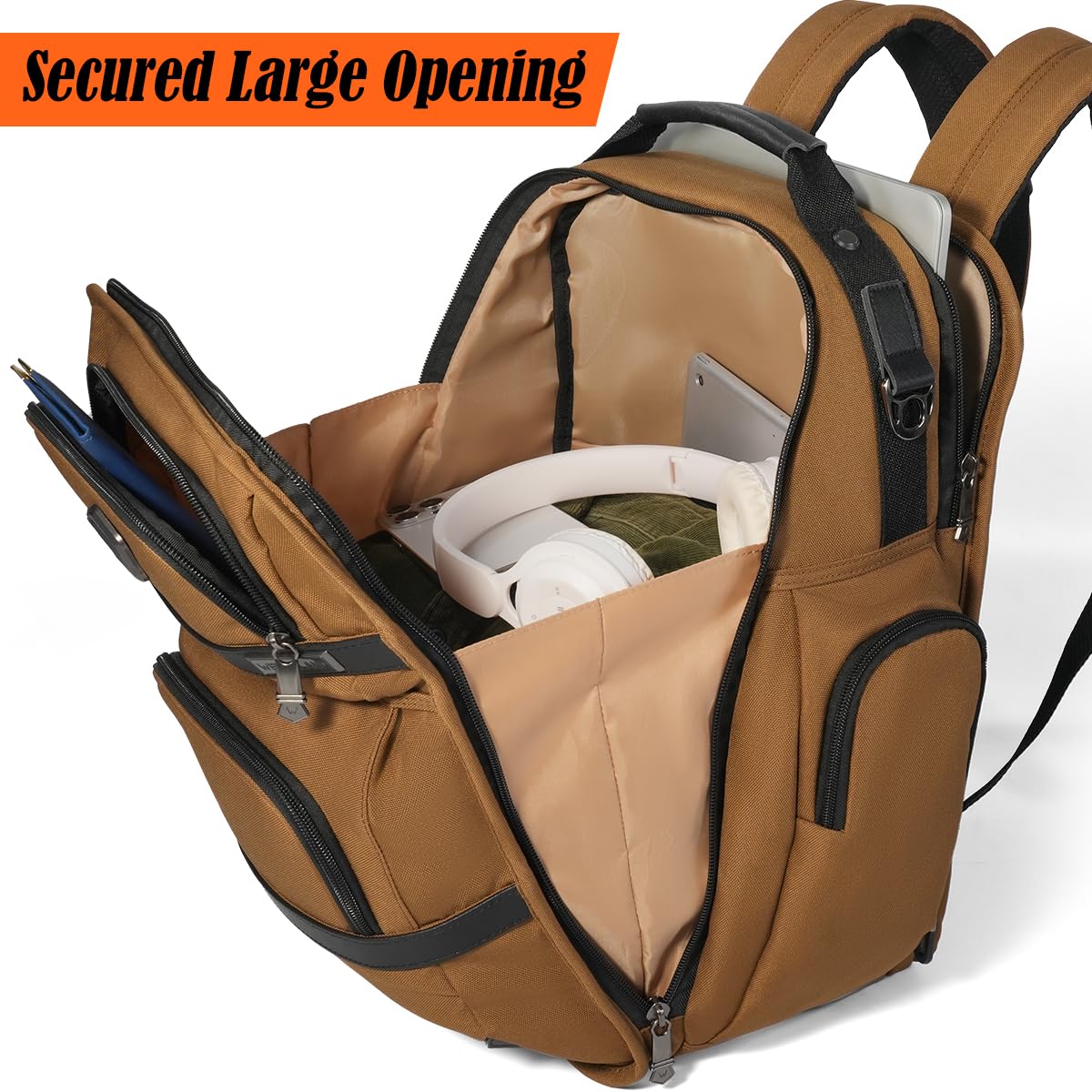 Welkinland 24-Hour Executive Business Backpack with Toiletry Bag – 28L Carry-On Laptop Backpack for 16″ Devices