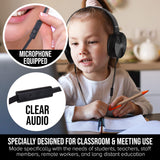 Sonitum Classroom Headphones Bulk 10-Pack – On-Ear Student Headsets with Mic for School