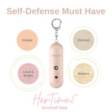 HerTime2 Personal Safety Alarm Keychain – 130dB Siren with Strobe Light, Waterproof (Rose Gold)