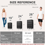 24-Inch Black Expandable Hardshell Checked Suitcase with TSA Lock