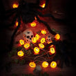 Pumpkin String Lights – 10FT 20 LED Battery Operated Halloween Lights (Steady & Flash Modes, Waterproof)