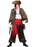 Red Pirate Costume Accessory Set – 5PCS Complete Outfit Kit with Hat, Sash, Eye Patch, Necklace & Earring
