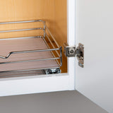 Slim Pull-Out Cabinet Spice Rack – Chrome Heavy-Duty Slide-Out Organizer for Narrow Cabinets
