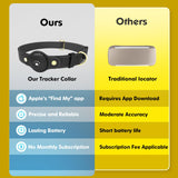 BOMERAHE GPS Dog Tracker Collar Apple Find My Waterproof Adjustable Smart Tracking Pet Collar No Subscription
