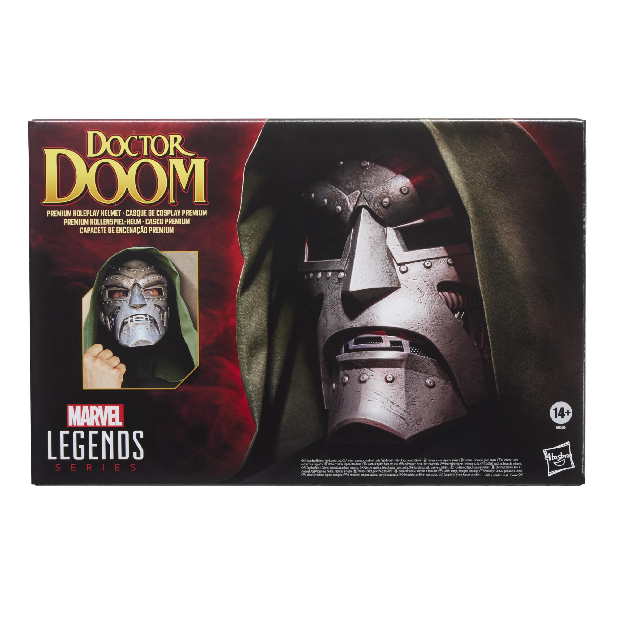 Marvel Legends Doctor Doom Premium Helmet – 1:1 Scale Collectible with Removable Hood & Display Stand