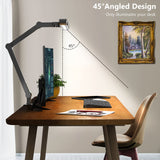 Micomlan LED Desk Lamp with Clamp 24W Ultra Bright Architect Light Auto Dimming Eye Care Adjustable Office Lighting Black